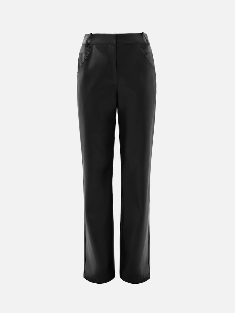Loose-fitting eco-leather trousers