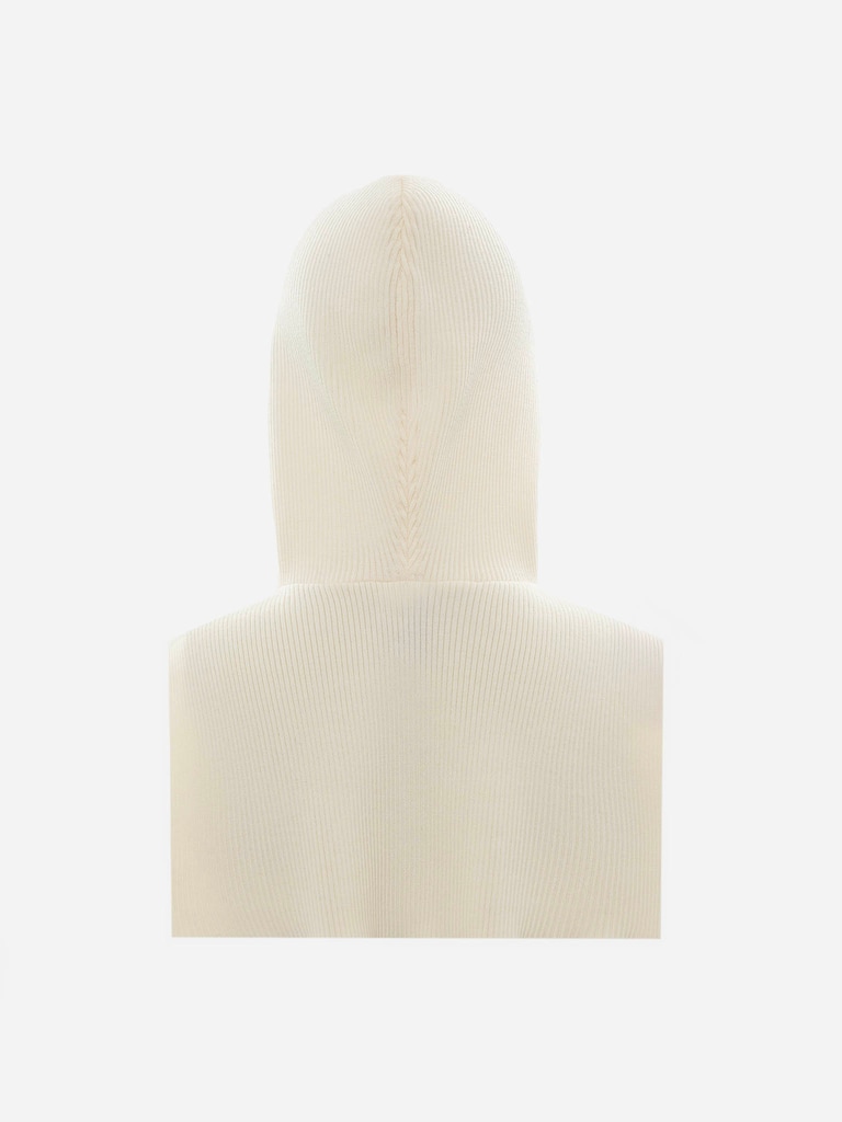 Шерстяной капор с высоким воротником на молнии