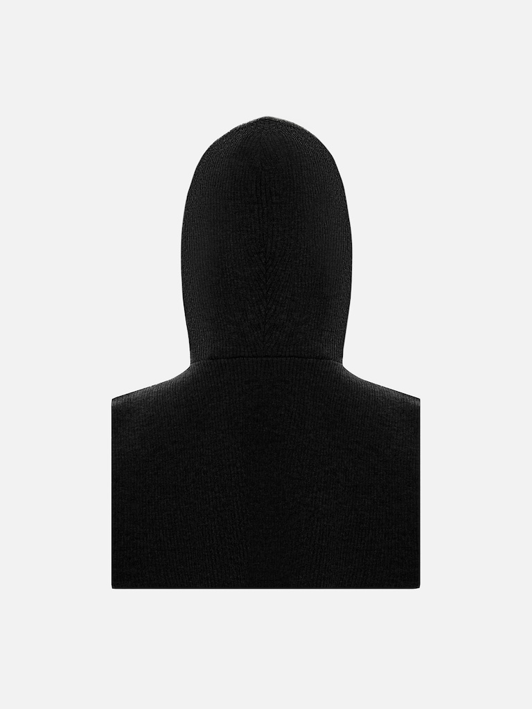 Wełniany kaptur kominiarka z wysokim kołnierzem na zamek błyskawiczny