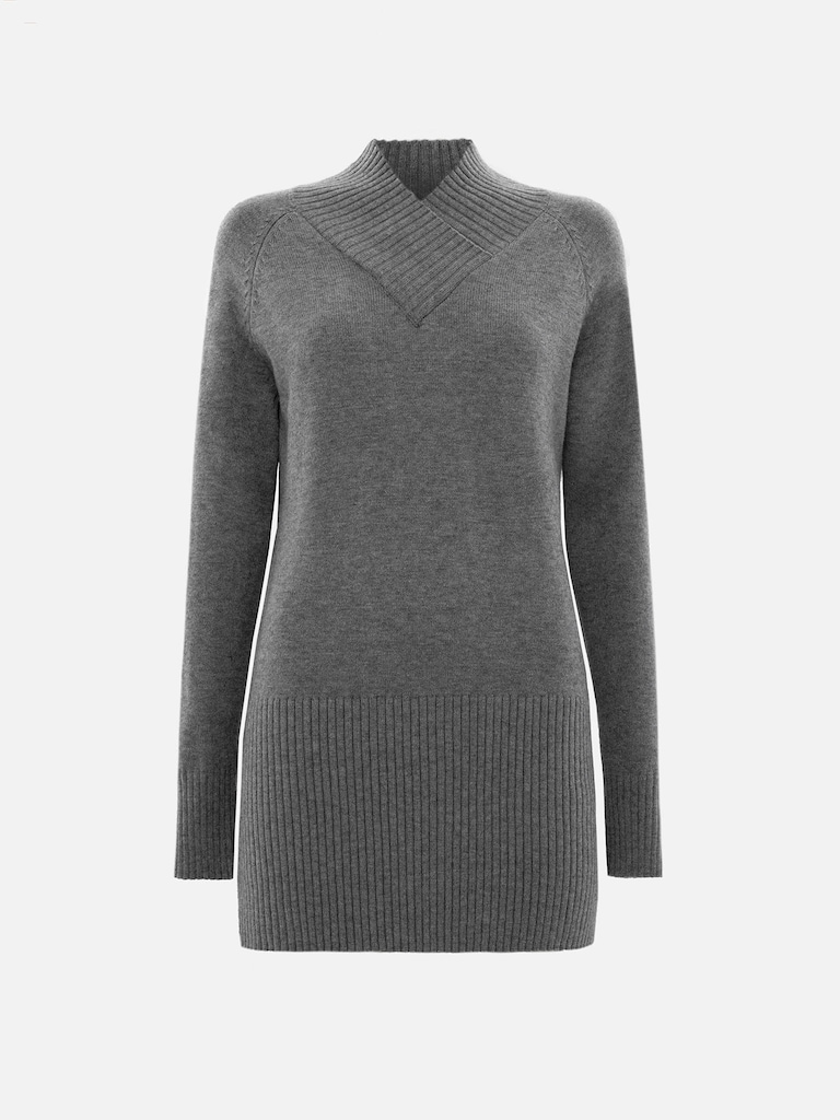 Mini dress in knitted jersey with ribbed details