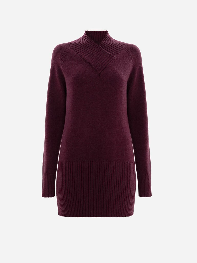 Mini dress in knitted jersey with ribbed details