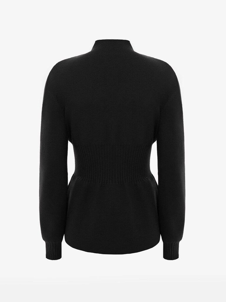 Fitted cardigan with golden fittings