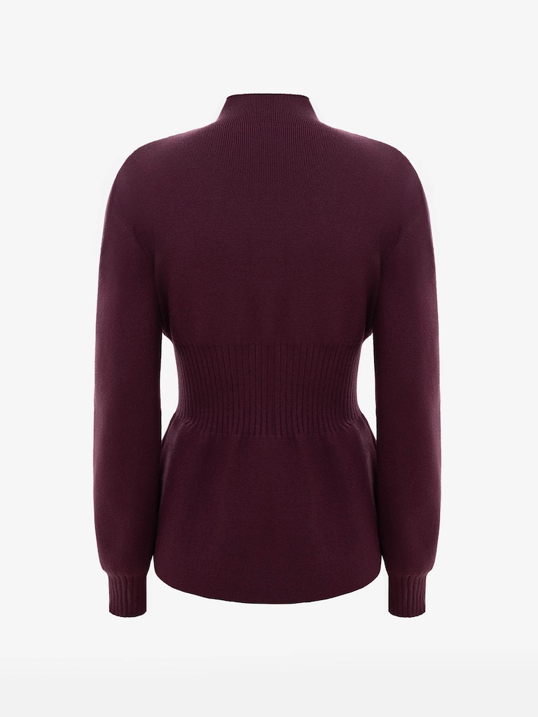 Fitted cardigan with golden fittings