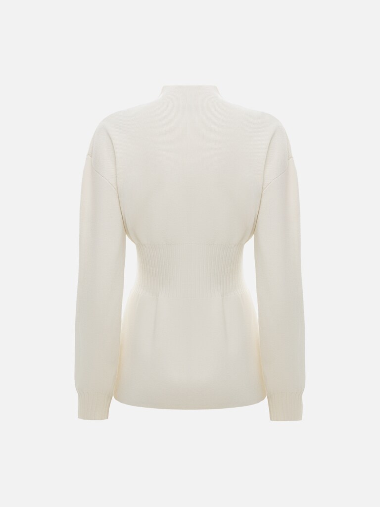 Fitted cardigan with golden fittings