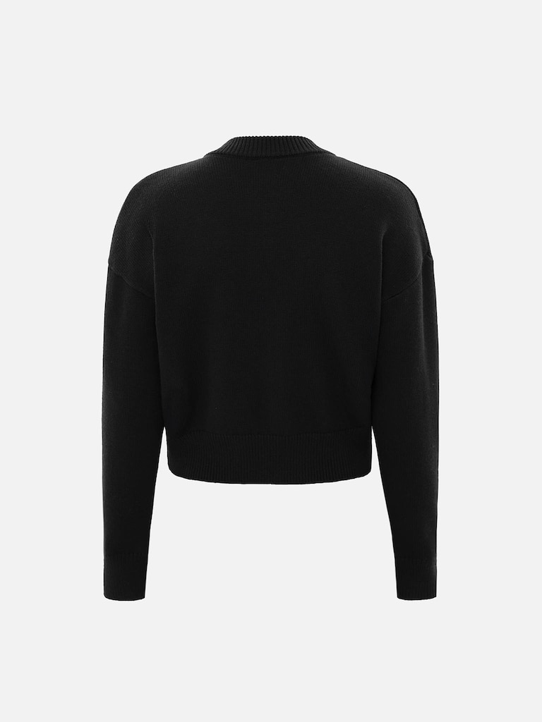 Dzianinowy kardigan z satynową kokardą