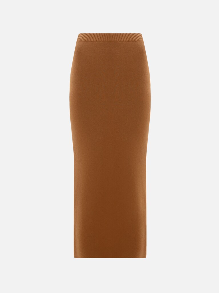 Прямая юбка макси из вязаного трикотажа