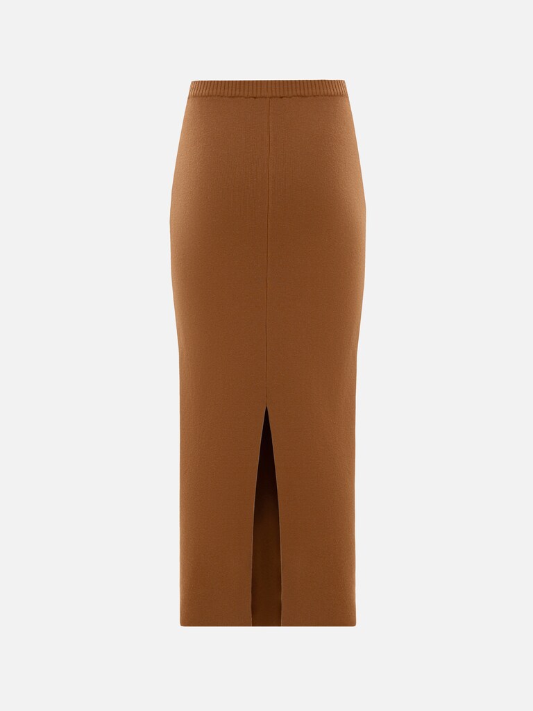 Прямая юбка макси из вязаного трикотажа