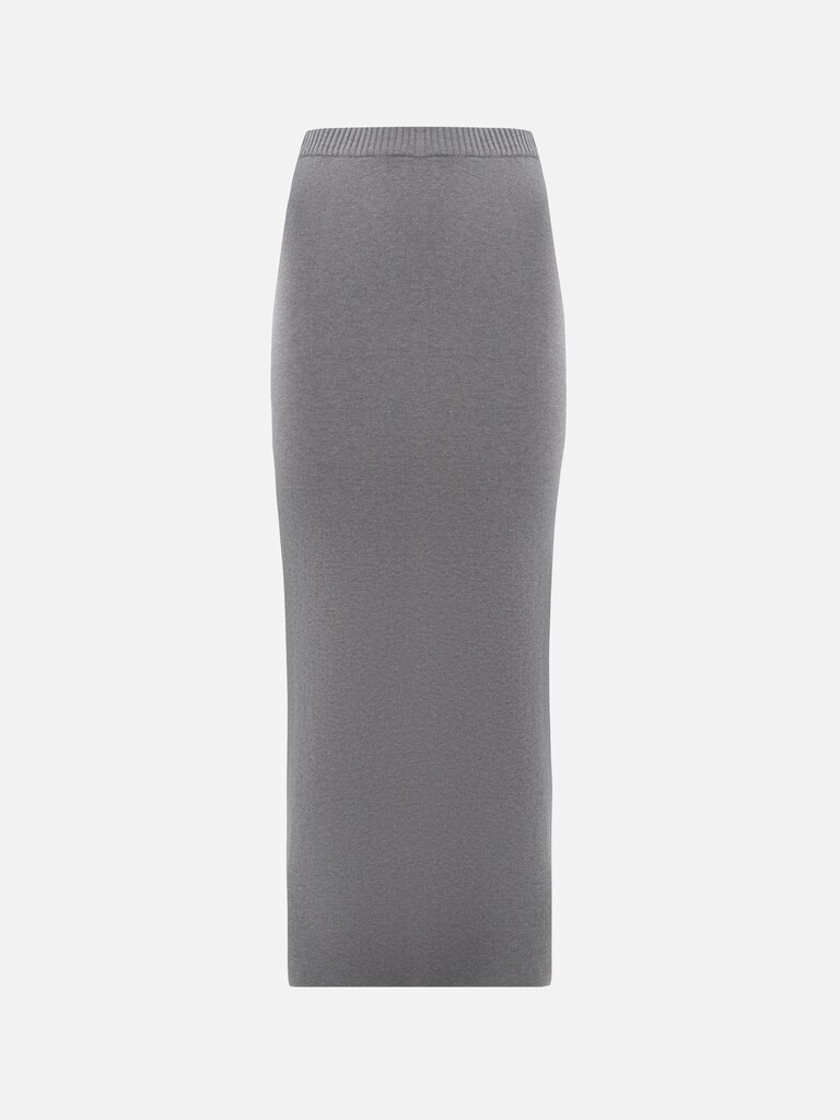 Прямая юбка макси из вязаного трикотажа