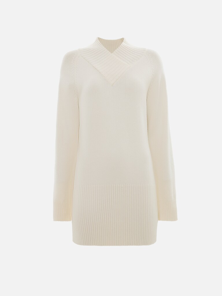 Mini dress in knitted jersey with ribbed details