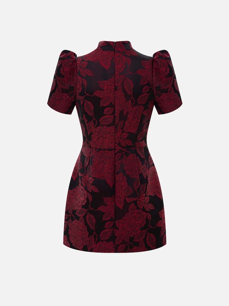 Платье мини с цветочным орнаментом