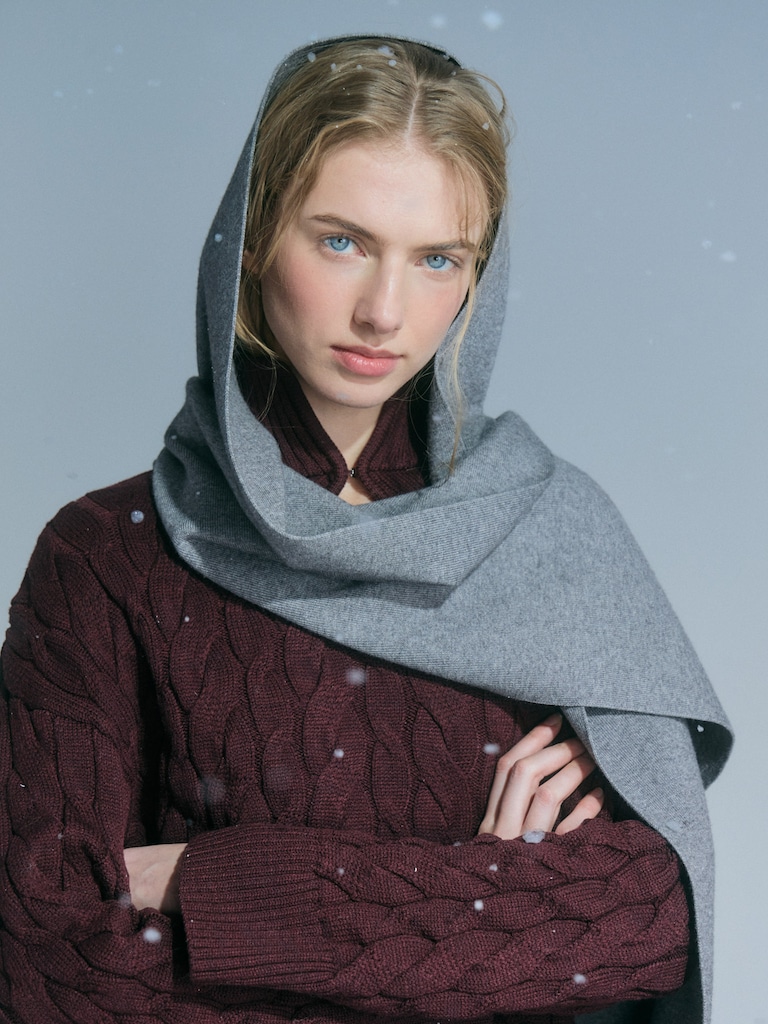 Длинный шарф в рубчик