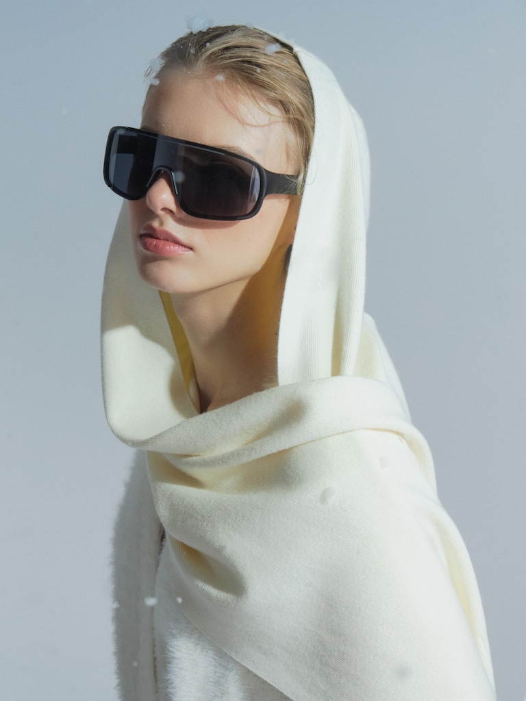 Длинный шарф в рубчик