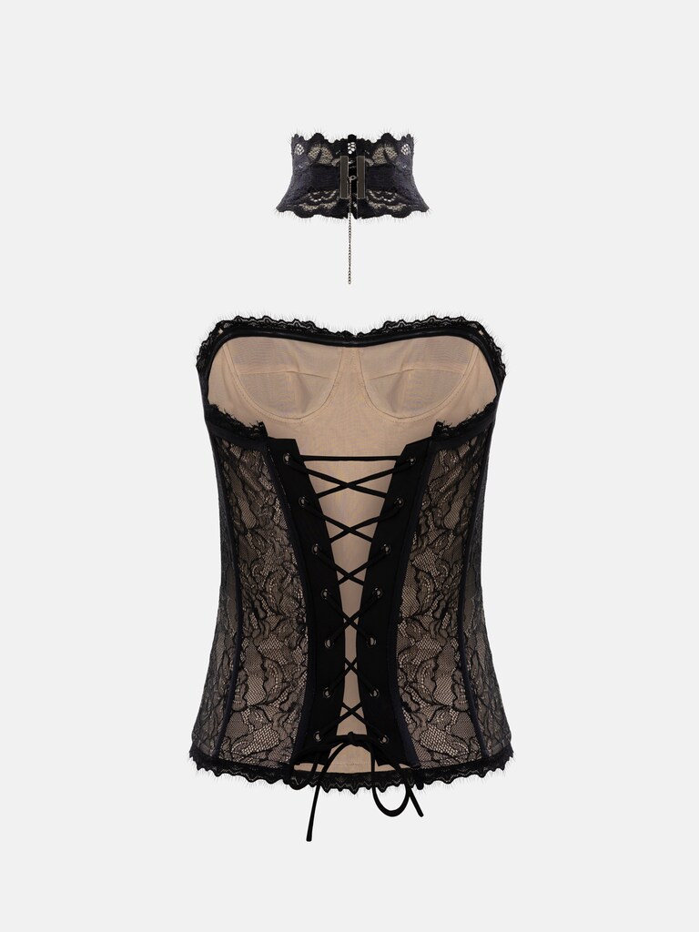 Lace corset with choker