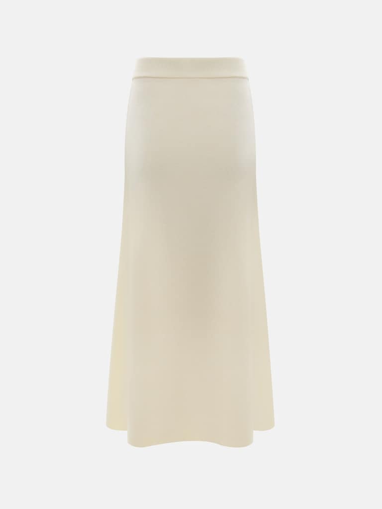 Расклешенная юбка миди из гладкого трикотажа