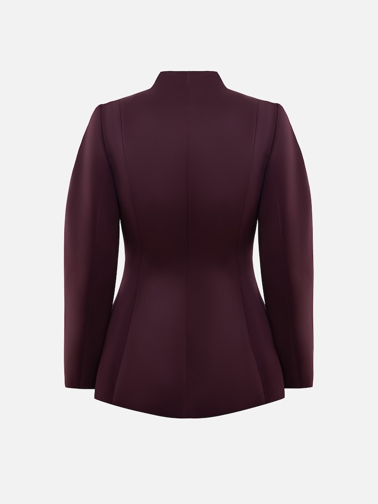 Fitted jacket with puff sleeves and gold buttons