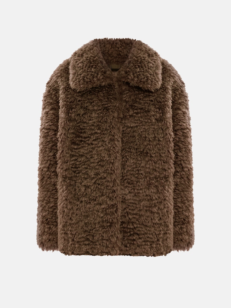 Короткая экошуба с плотным ворсом