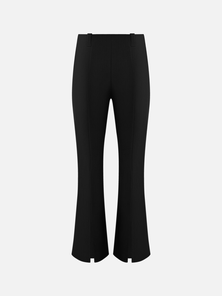 Flared high-waisted trousers