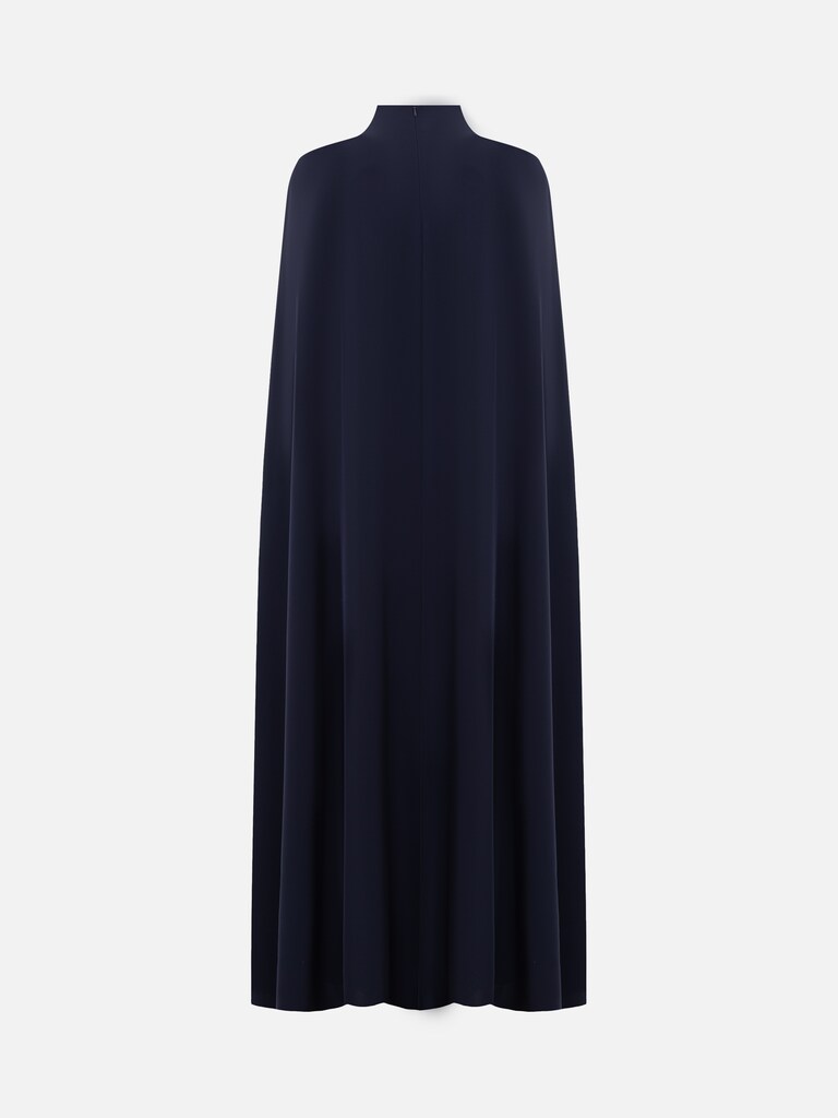 Fitted maxi dress with floor-length cape