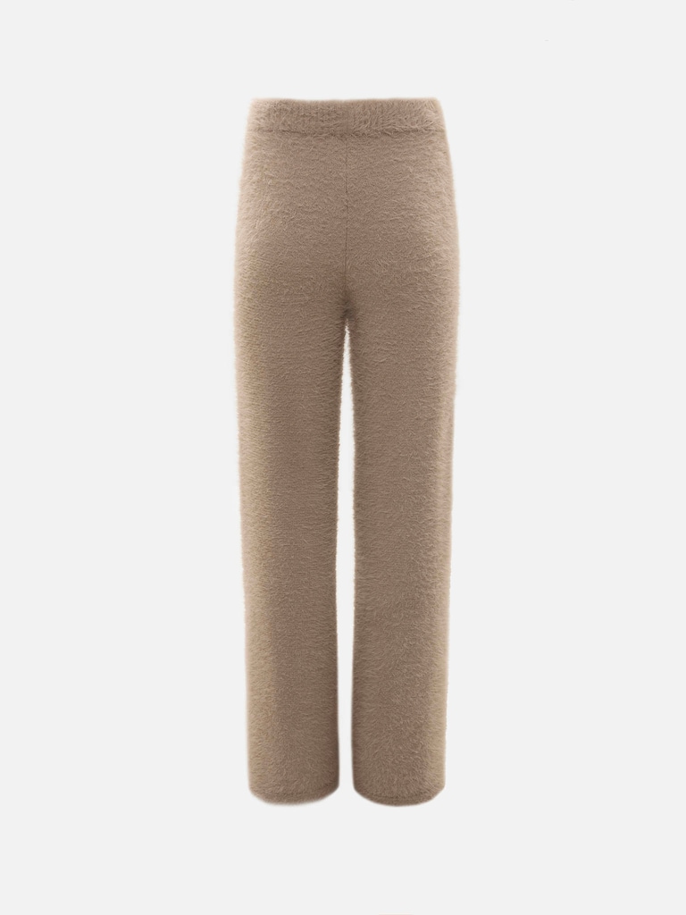 Straight-leg fluffy jersey trousers