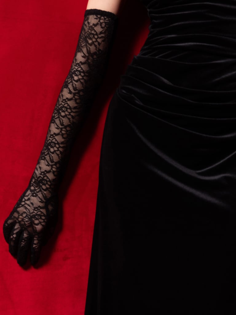 Long guipure gloves