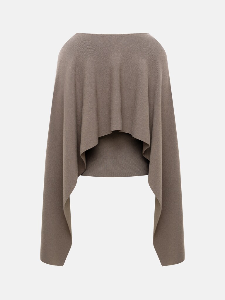 Viscose jumper with long cape