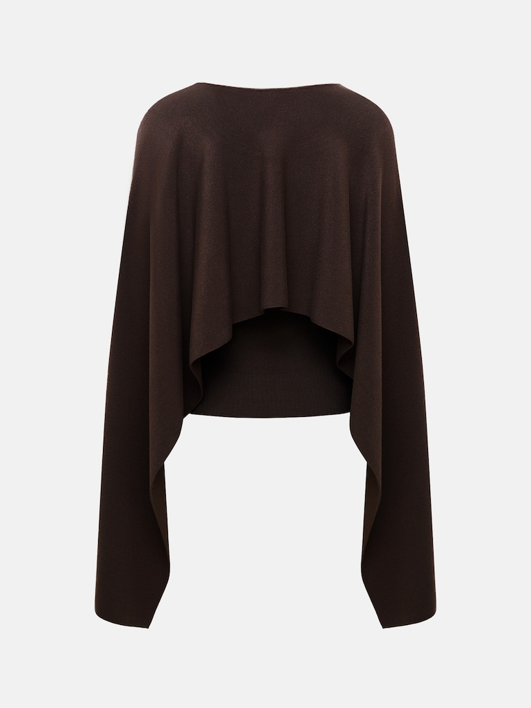 Джемпер из вискозы с длинной накидкой