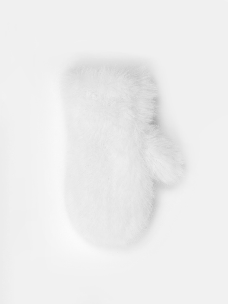 Варежки из экомеха с длинным ворсом