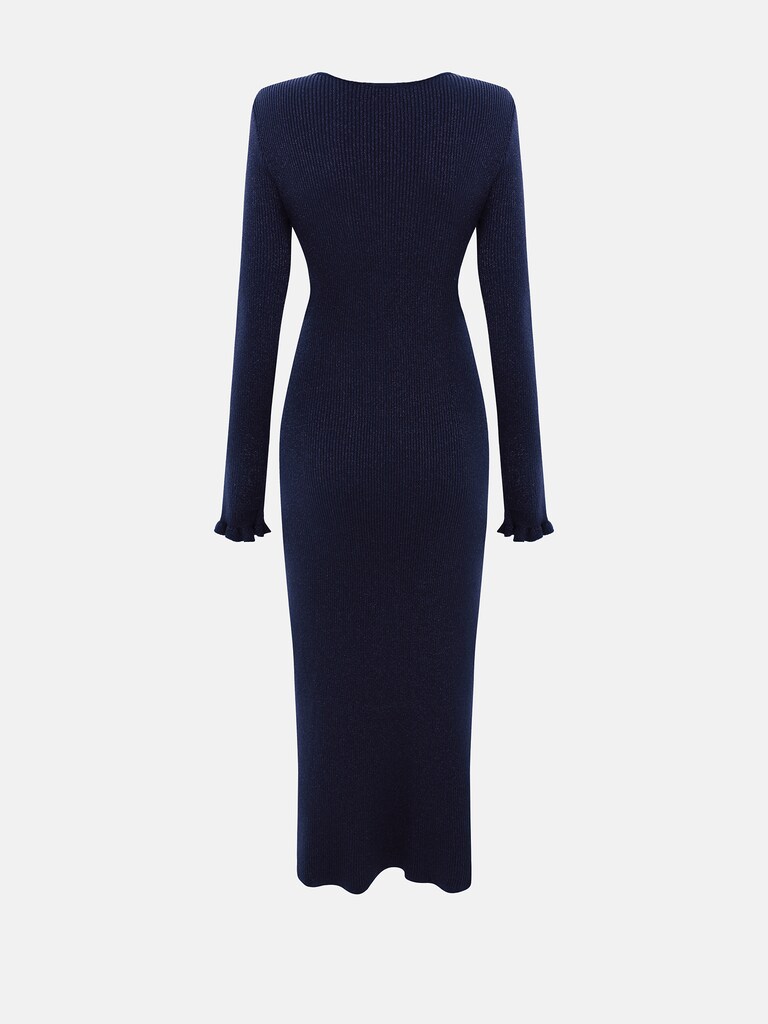 Midikleid aus Viskose mit metallischem Glanz