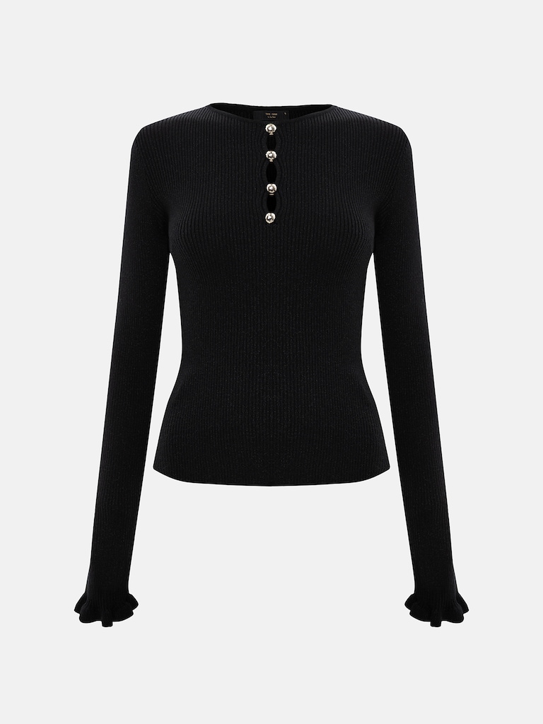 سترة من خيوط معدنية مزخرفة باللون الفضي