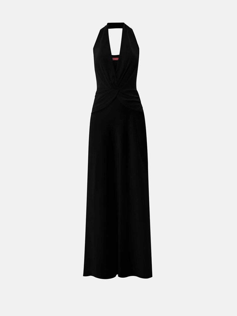 Satin maxi dress with draped bodice