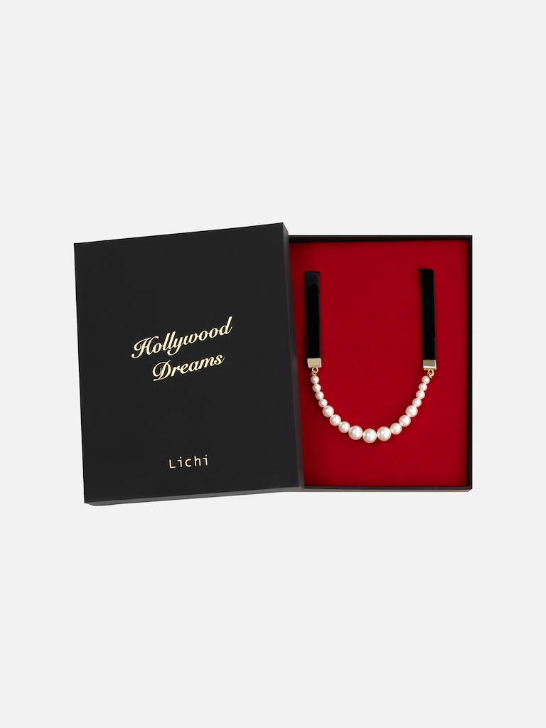 Жемчужный чокер с длинными завязками