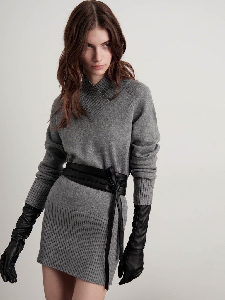 حزام عريض من الجلد البيئي غير اللامع