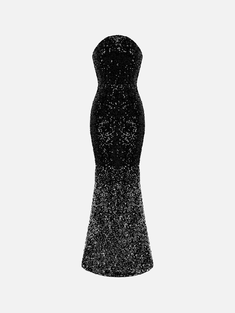 Fitted maxi dress with sequins