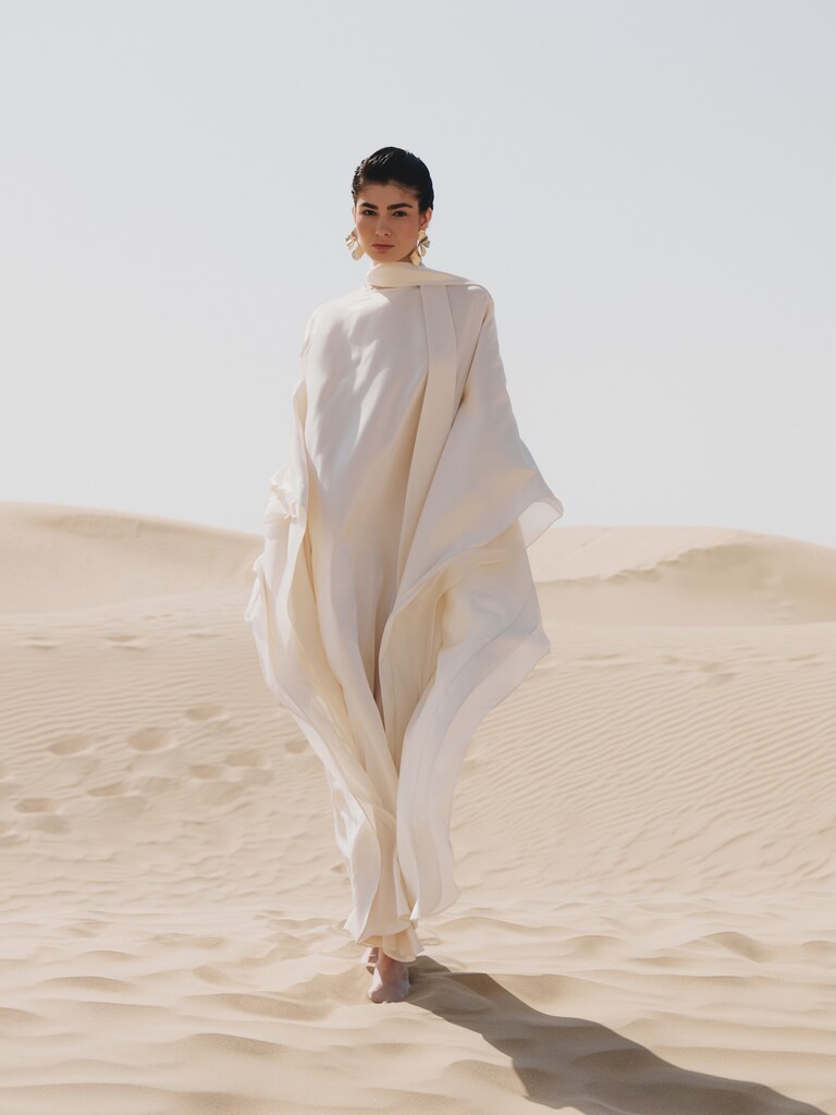 Viscose maxi dress with matching wide scarf